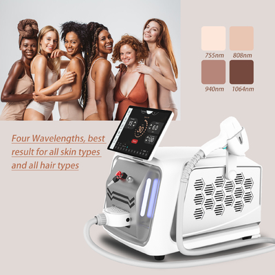Portable NO Q Switch 755nm 808 Nm Diode Laser Hair Removal Machine With Optional Spot Size