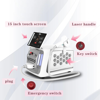 Portable NO Q Switch 755nm 808 Nm Diode Laser Hair Removal Machine With Optional Spot Size