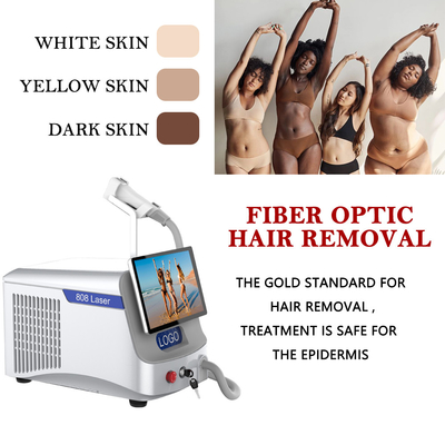 808nm Cold Fiber Laser Hair Removal Machine 14*14mm 7*7mm Spot size