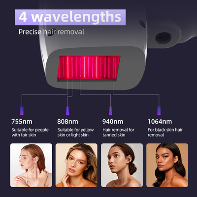 808 diode laser 4 wavelengths 1064nm Changeable Spot Size Android System diode laser ice hair removal machine
