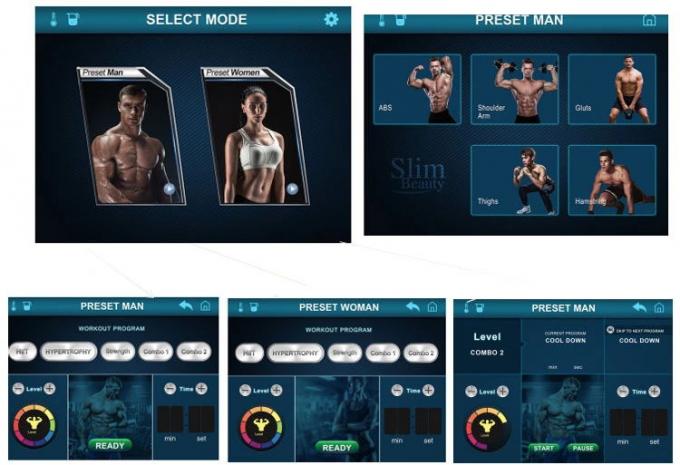 Commercial EMS Slimming Machine 10 inch touch screen for beauty salon / spa 12